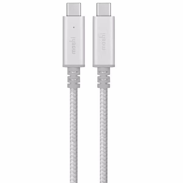 کابل MOSHI موشی تبدیل USB-C به USB-C مدل Integra USB-C Smart LED به طول 2 متر نقره ای - Hiapple.ir