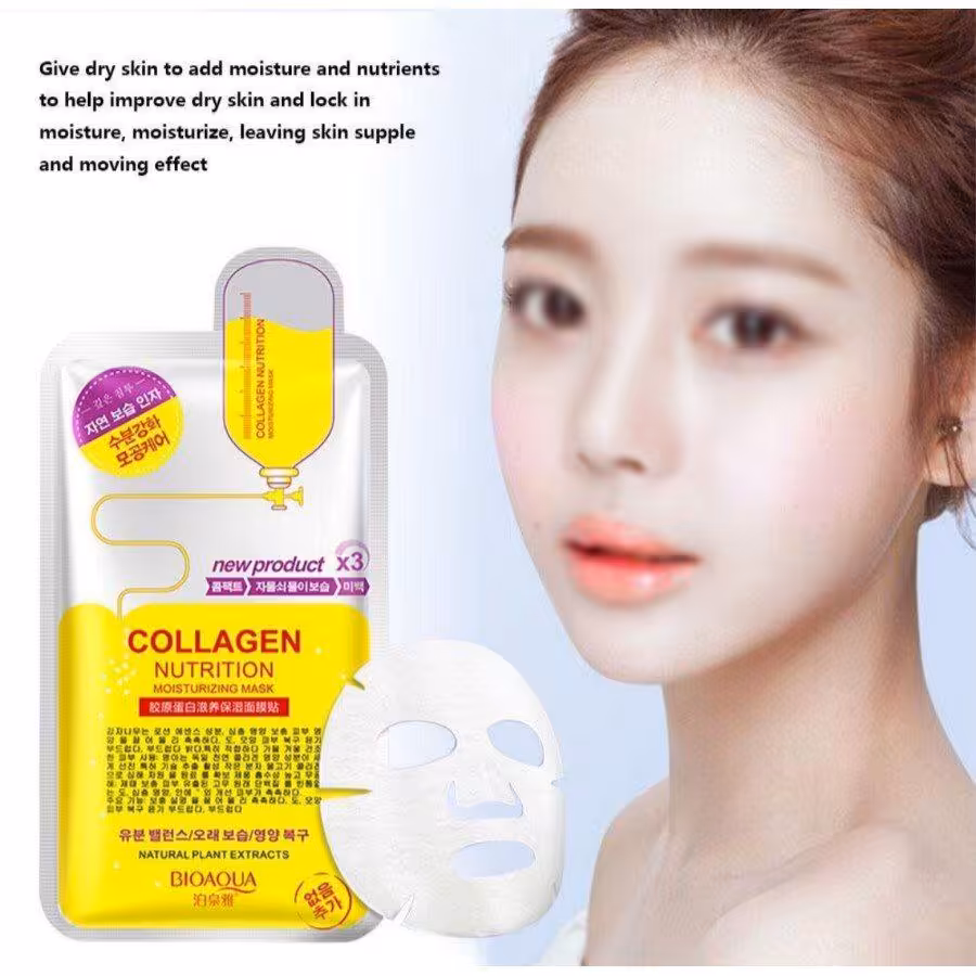 ماسک ورقه ای مرطوب کننده پوست کلاژن بیوآکوا BIOAQUA | پخش عمده