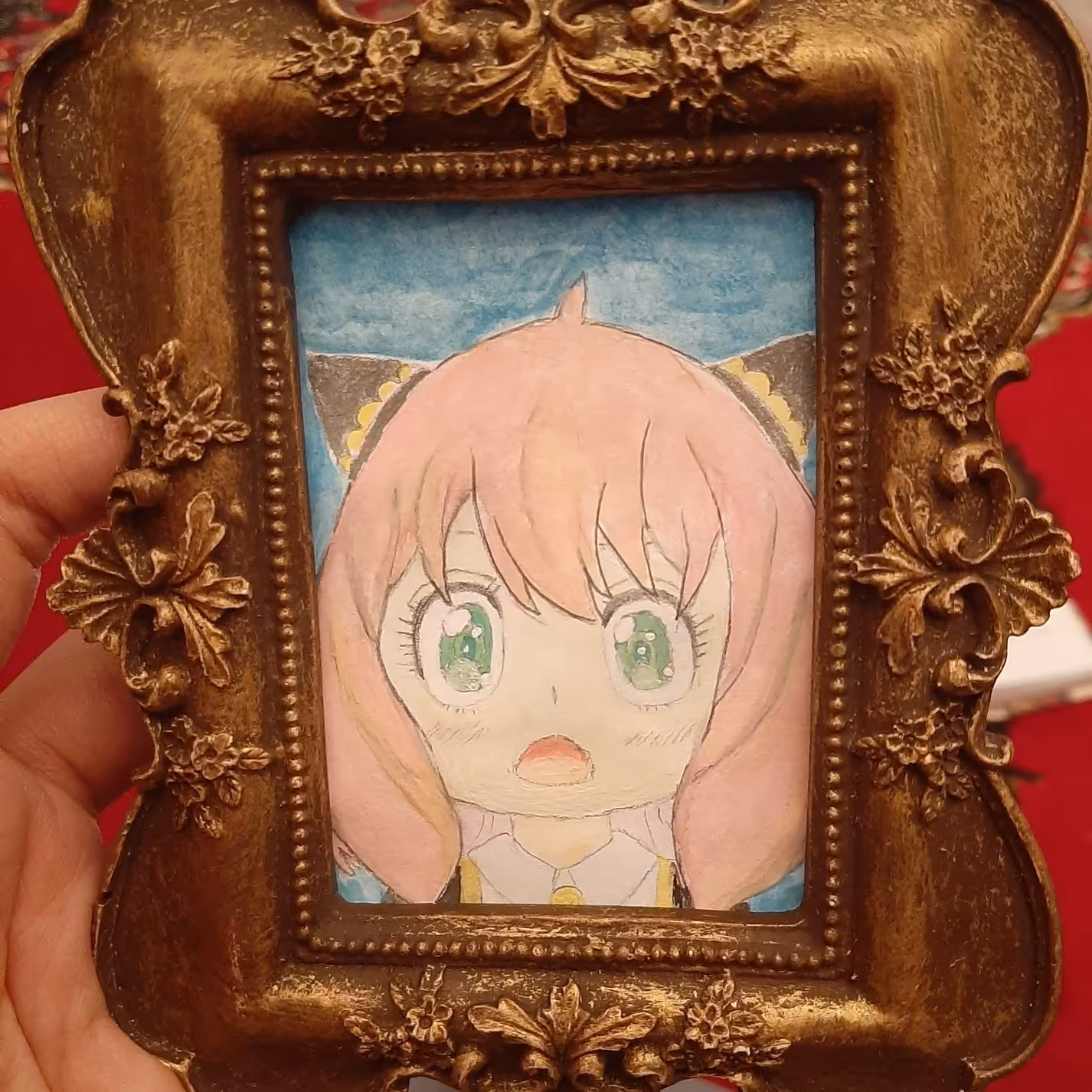 نقاشی شخصیت انیمه ای آنیا از انیمه spyxfamily 