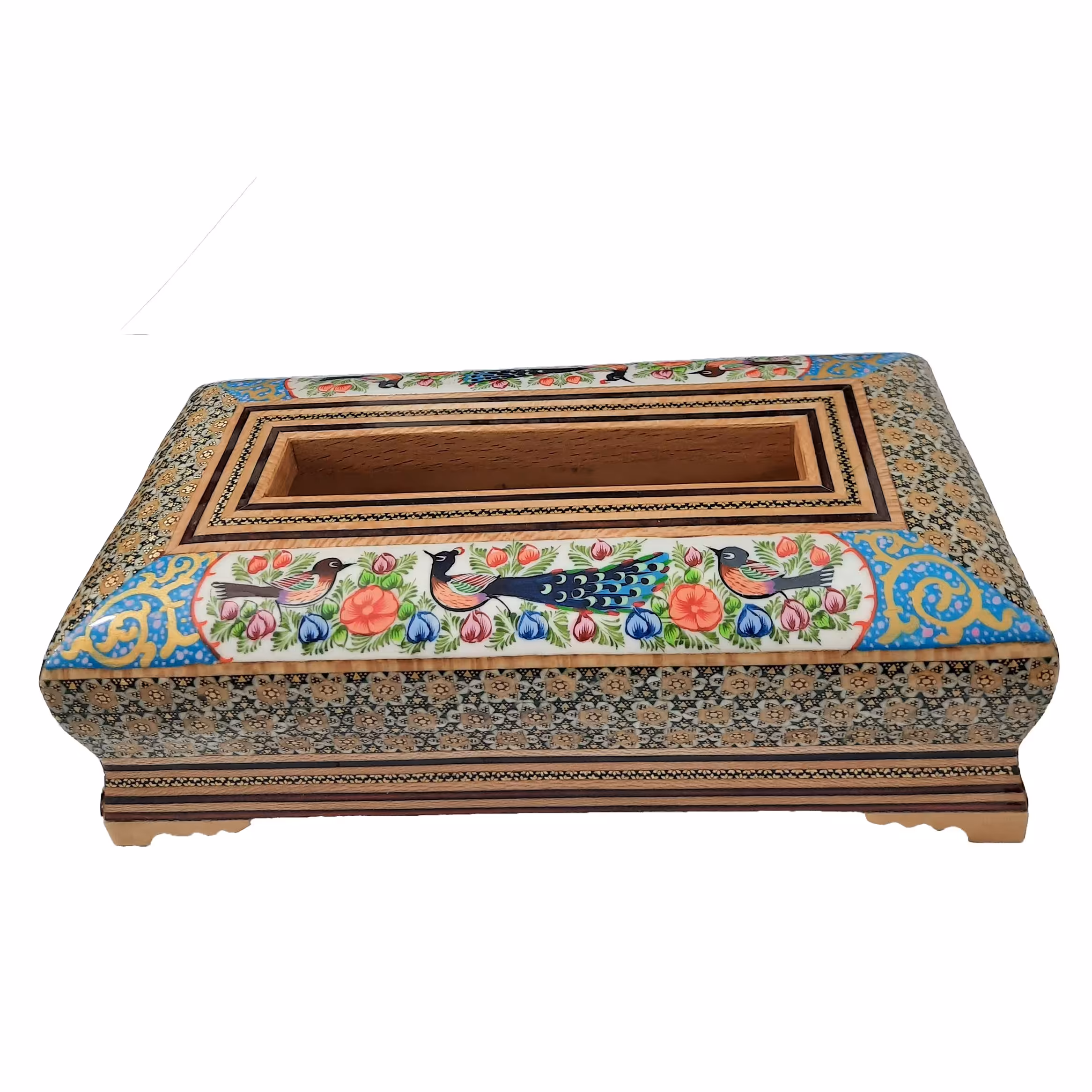 جعبه دستمال کاغذی خاتم کاری