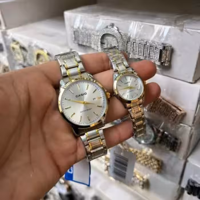 ساعت ست زنانه و مردانه کاسیو کلاسیک بند استیل رنگ ثابت casio