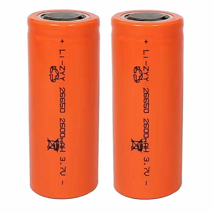باتری لیتیوم یون قابل شارژ مدل ZYY-26650  ظرفیت 2600 میلی آمپر ساعت بسته 2 عددی
