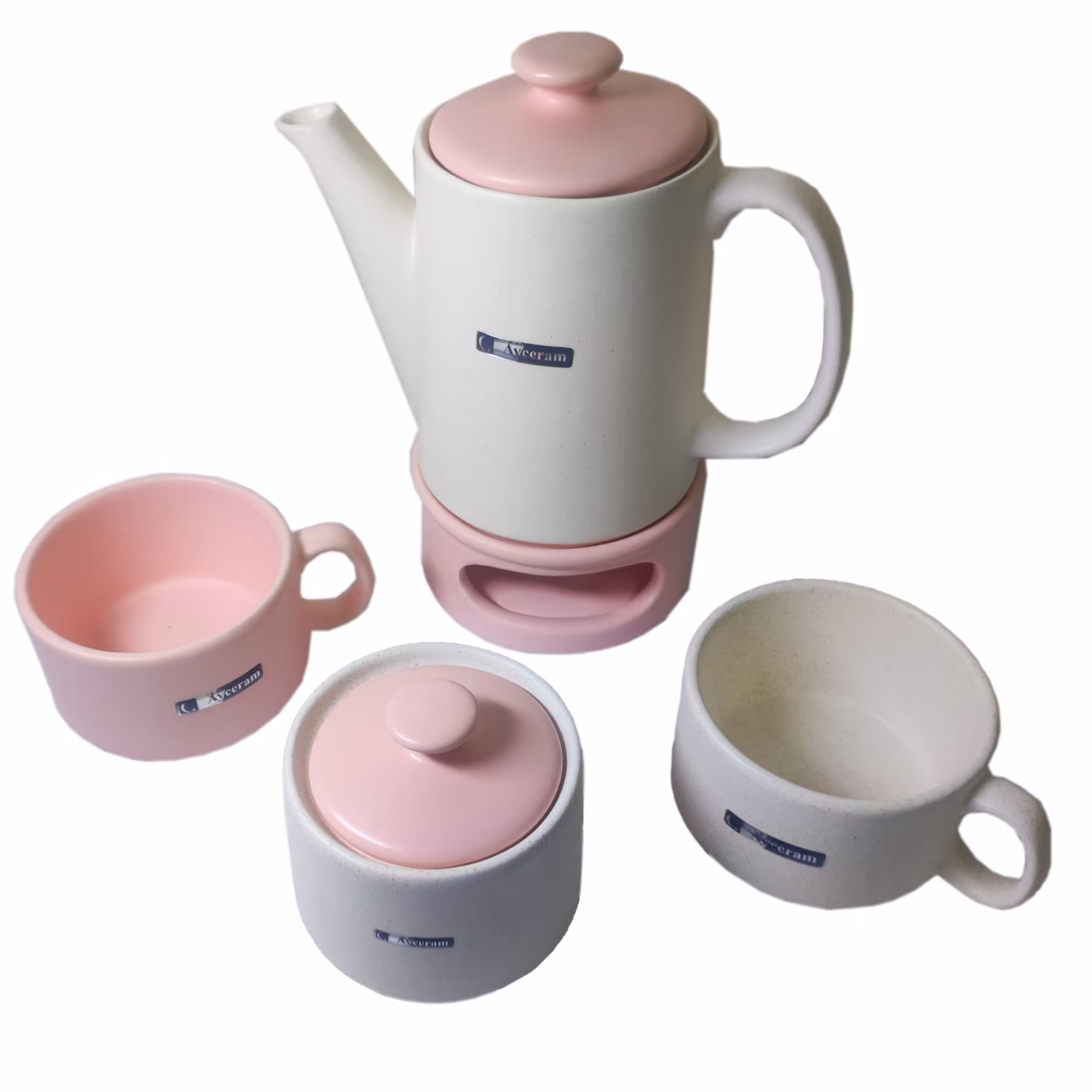 سرویس چای خوری 5 پارچه آی سرام مدل 001 صورتی