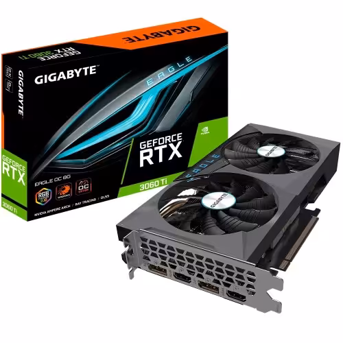 خرید کارت گرافیک گیگابایت Graphics Gigabyte GeForce RTX 3060 Ti EAGLE 8G با بهترین قیمت