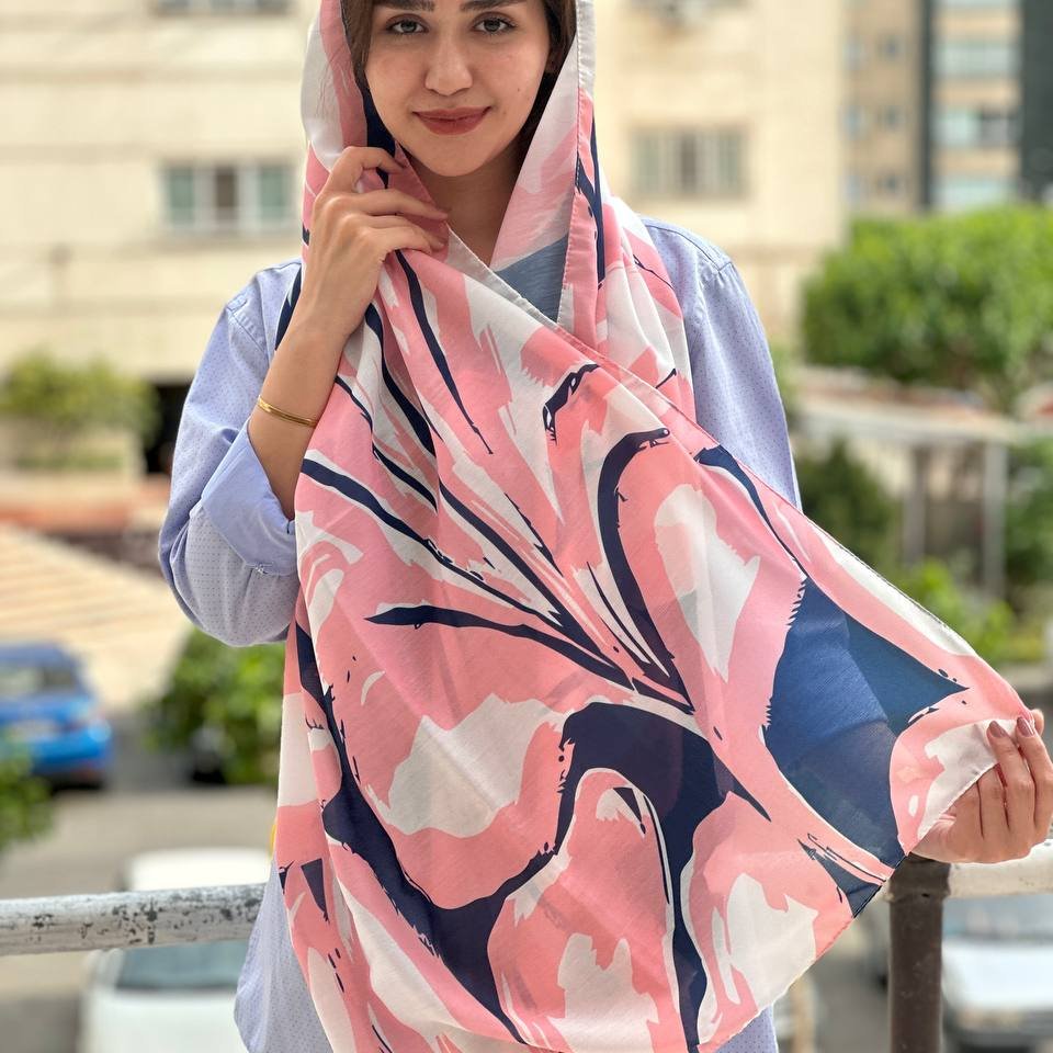 شال زنانه جدید نخی تابستانی رنگ شاد آبرنگی طرحدار با ارسال رایگان کد r412