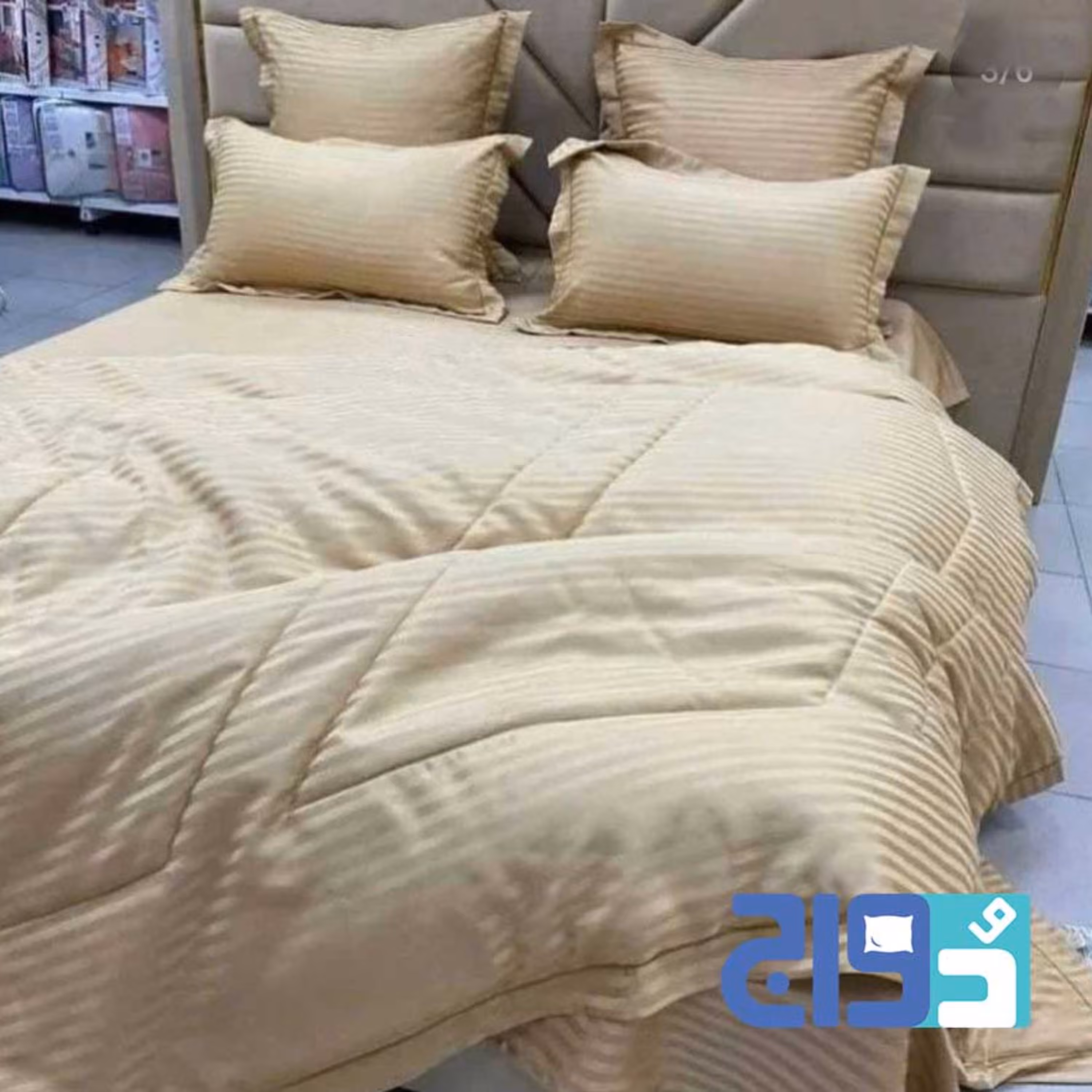 سرویس کامل هتلی رو تختی 4تیکه تک نفره رنگ کرم