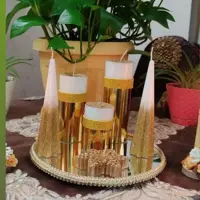 شمع 6 عددی طلایی اکلیلی 