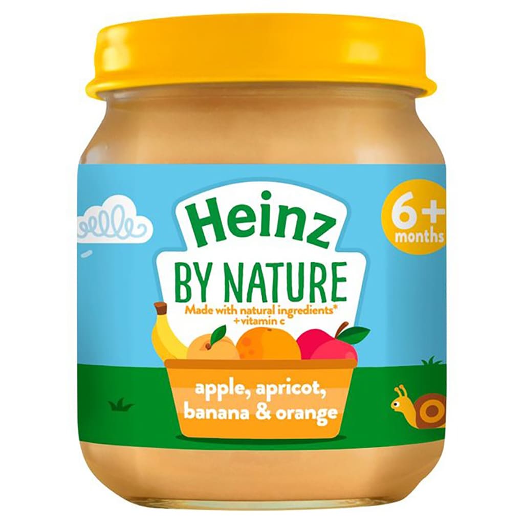 پوره میوه پرتقال،موز،زردآلو و سیب 6+ ماه هاینز Heinz
