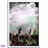 تابلو نوری بکلیت طرح ماه و آسمان مدل لایت باکس W-s4