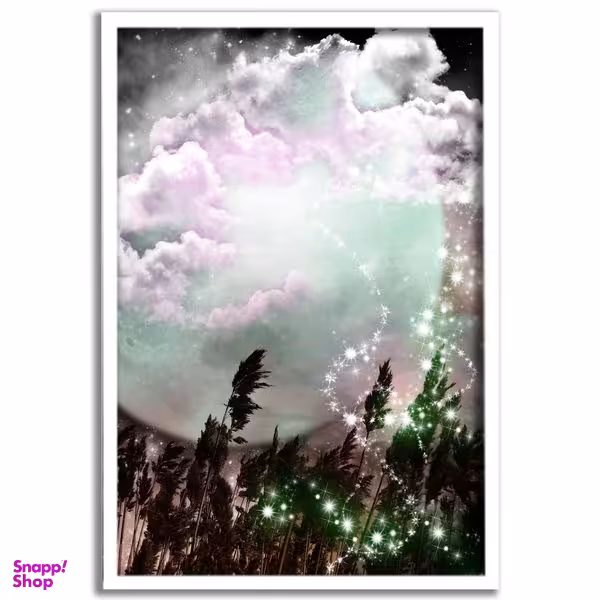 تابلو نوری بکلیت طرح ماه و آسمان مدل لایت باکس W-s4