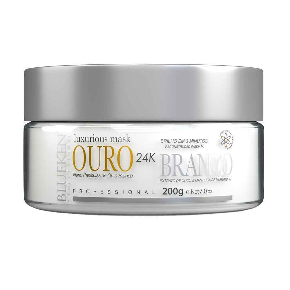 ماسک موی احیا و بازسازی بلوکن BLUEKEN مدل اورو برانکو OURO BRANCO حجم 200ml | ماسک عنکبوتی طلای سفید