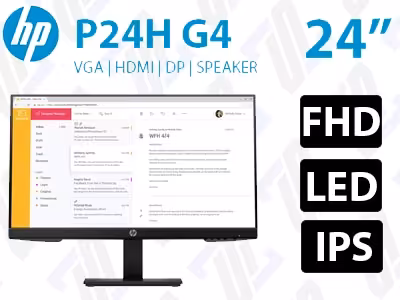 مانیتور استوک HP P24H G4 فریم لس پنل LED FHD IPS HDMI 5ms Speaker