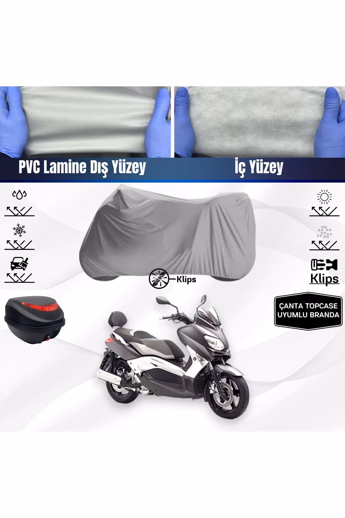 چادر موتورسیکلت YAMAHA YP 250 R X MAX MOTORCYCLE TARKET TOPCASE سازگار ULTRASHOP