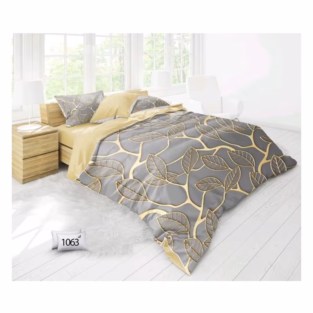 روتختی سه بعدی دونفره 6 تکه شامل یک عدد لحاف و یک عدد ملحفه دور کشدار و چهار عدد رو بالشی
سایز لحاف 220 در 240 فیکس