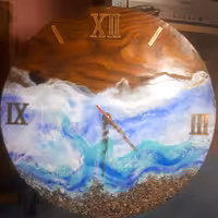 ساعت روستیک چوب و رزین