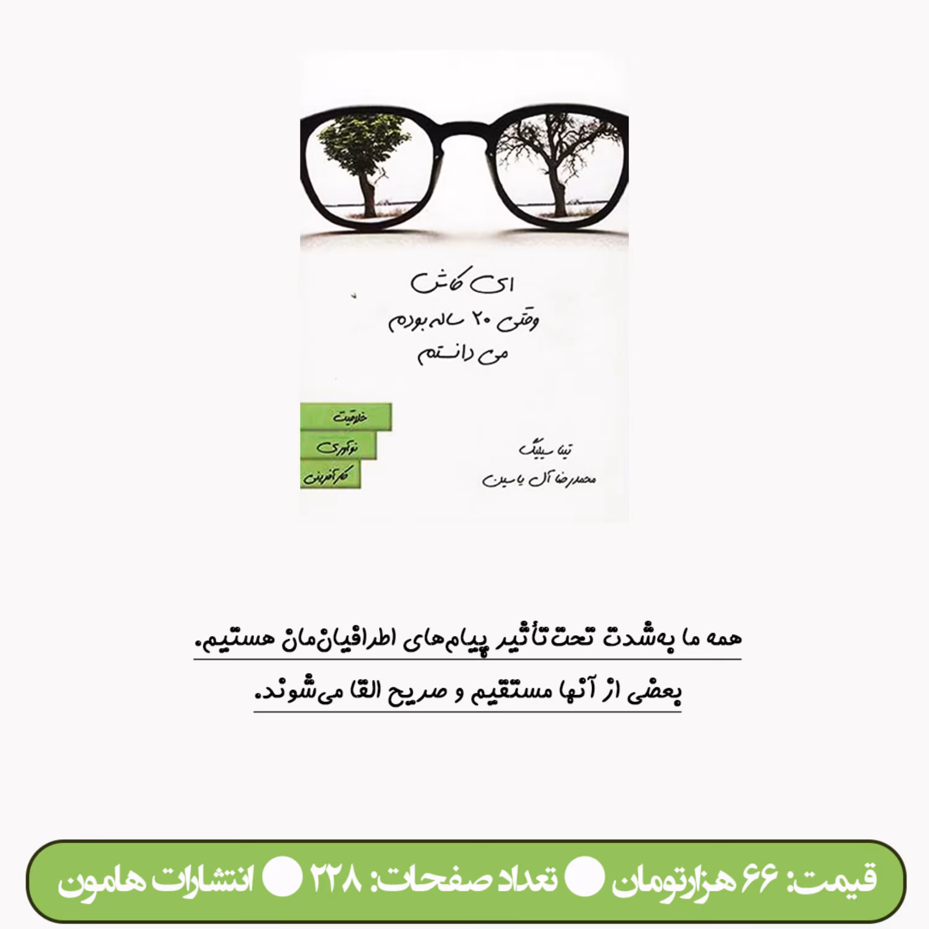 کتاب ای کاش وقتی 20 ساله بودم می دانستم اثر تینا سیلیگ ترجمه محمدرضا آل یاسین