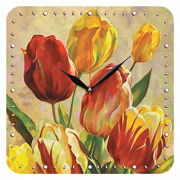 ساعت دیواری مدل 1044 طرح گل های لاله