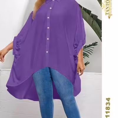 شومیزمانتویی آستین‌پانچی مجلسی سایزبزرگ11834