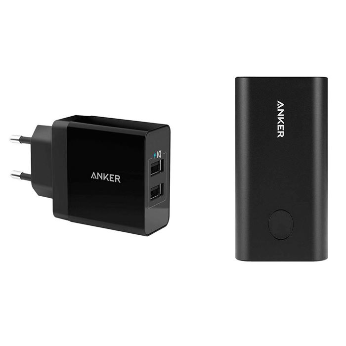 شارژر همراه انکر مدل a1311 Power Core Plus ظرفیت 10050 میلی آمپر ساعت به همراه شارژر دیواری