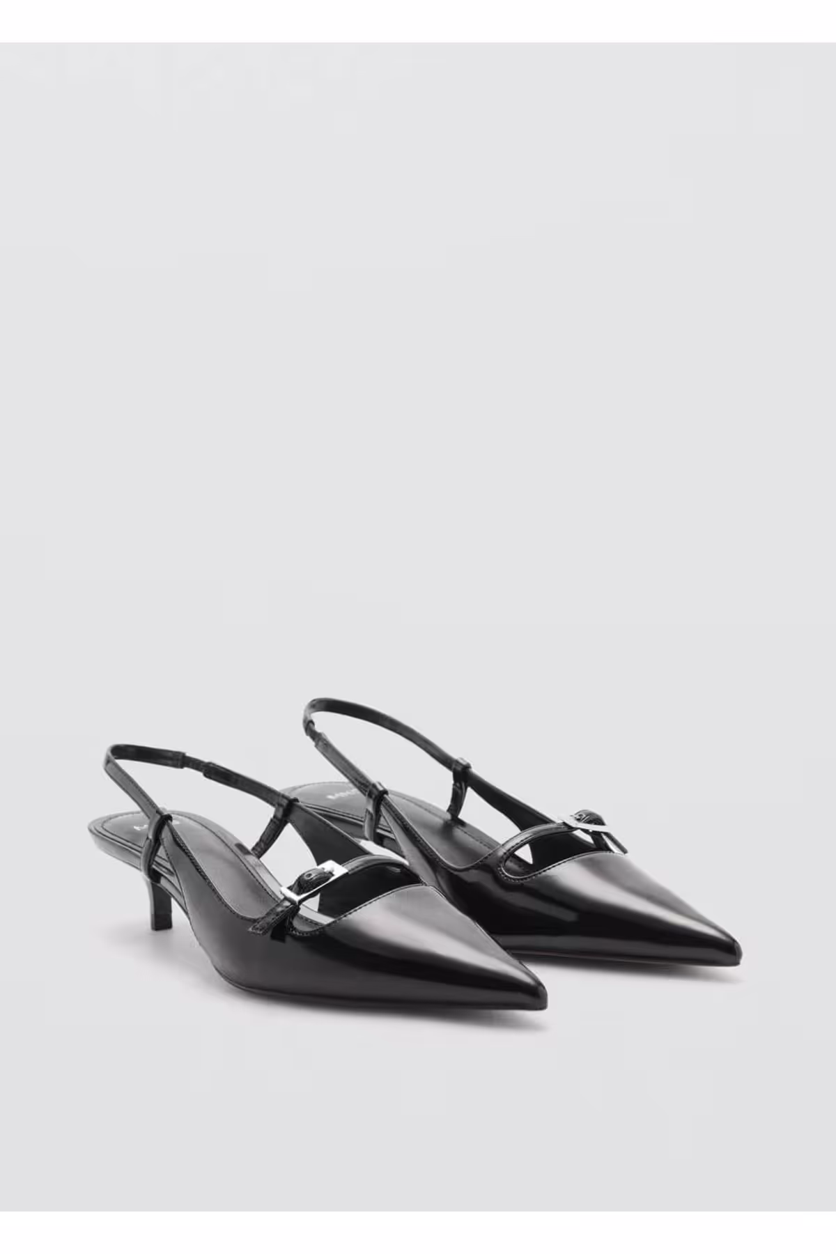 کفش پاشنه کلاسیک مشکی زنانه پشت بلند اورجینال MANGO