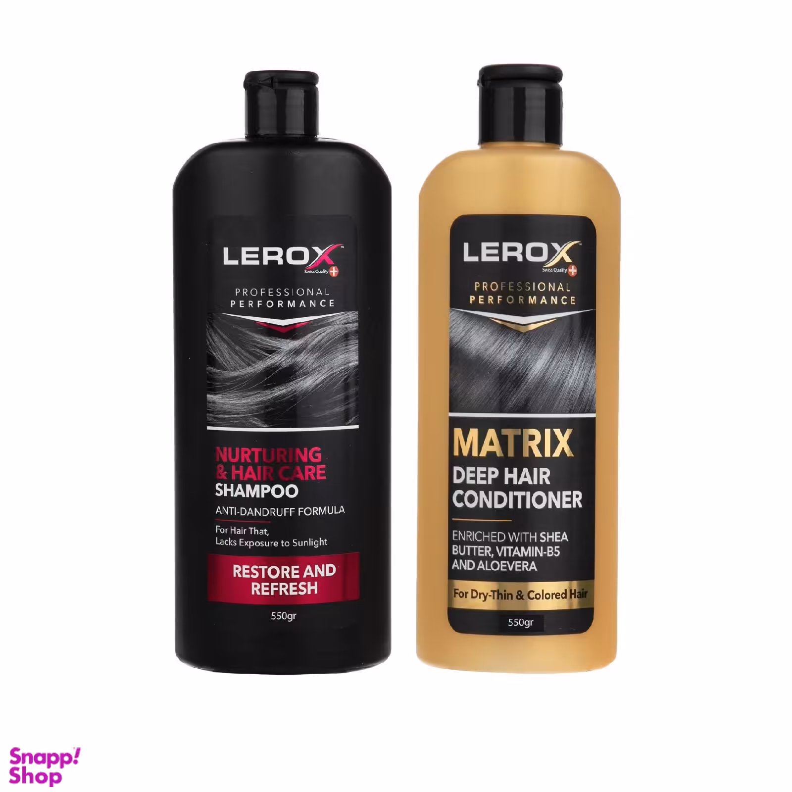 شامپو مو لروکس (Lerox) مدل T 2و2 حجم 550 میلیلیتر به همراه نرم کننده مو لروکس (Lerox) مدل T 2و2 حجم 550 میلیلیتر