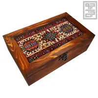 جعبه چوبی قاشق چنگال طرح B98 مستطیل