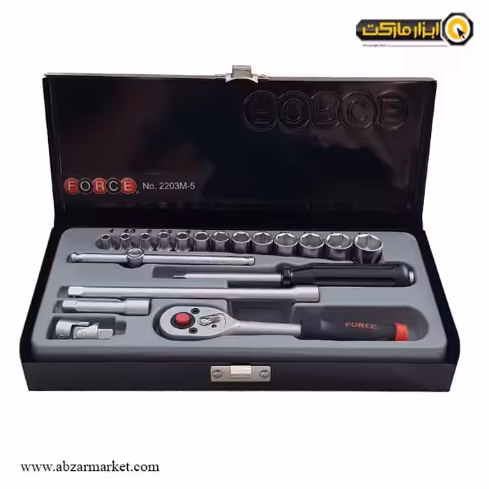 جعبه بکس فورس 19 پارچه 1/4 اینچ مدل 2203M-5