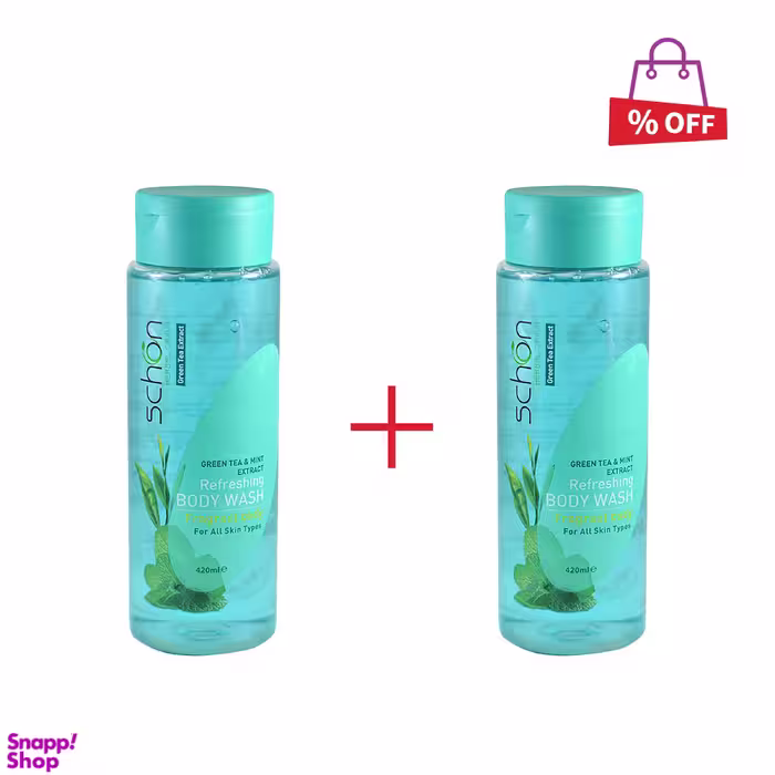 شامپو بدن شون (Schon) مدل Green TEA & MINT حجم 420 میلی‌لیتر مجموعه 2 عددی