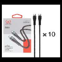 پک 10 عددی کابل شارژ فست یوشیتا Type-C To Type-Cمدل YC-020