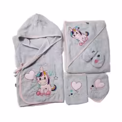 حوله پنج تکه طرح تک شاخ طوسی