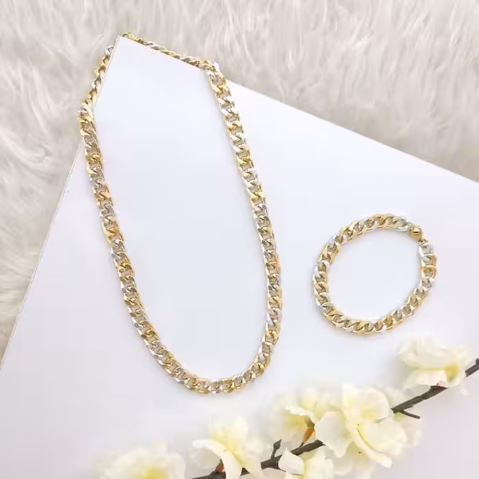 ست گردنبند کارتیر دو رنگ مناسب برای آقایان و خانم ها 