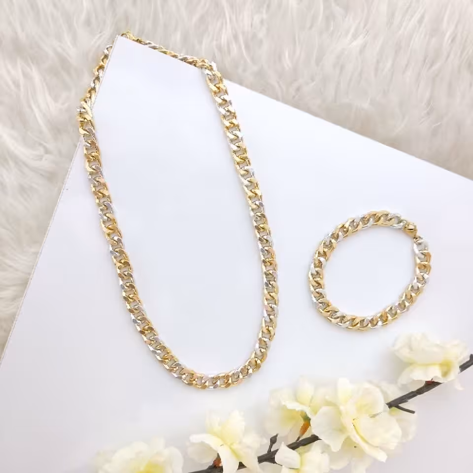 ست گردنبند کارتیر دو رنگ مناسب برای آقایان و خانم ها 