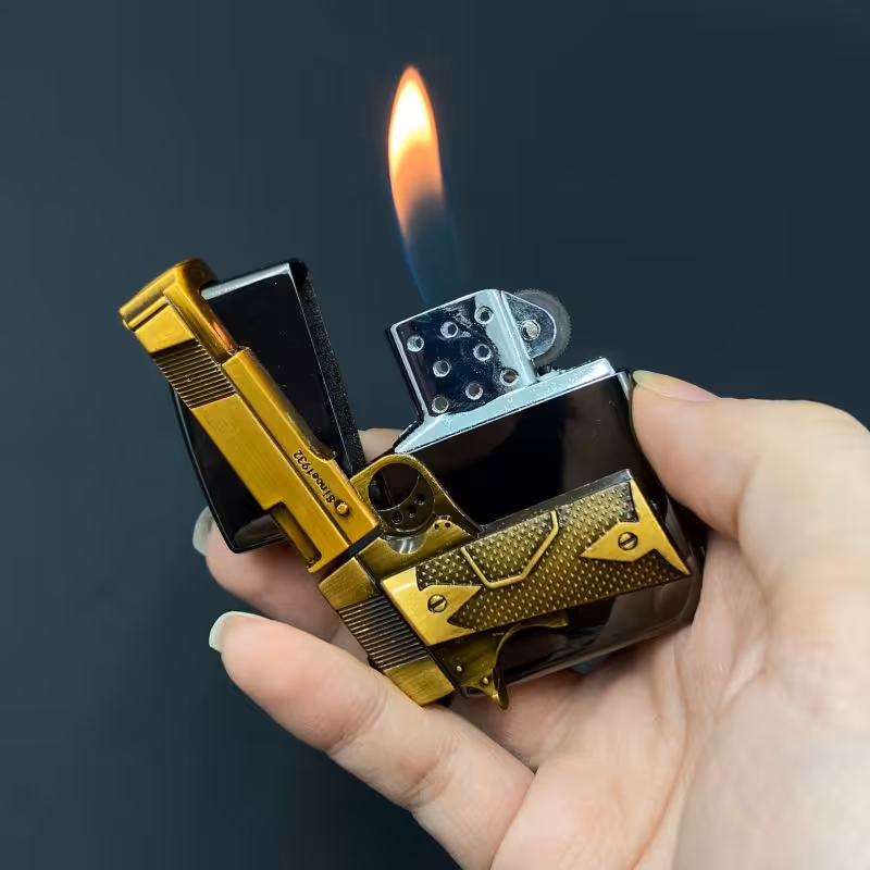 فندک گازی طرح کلت برجسته 