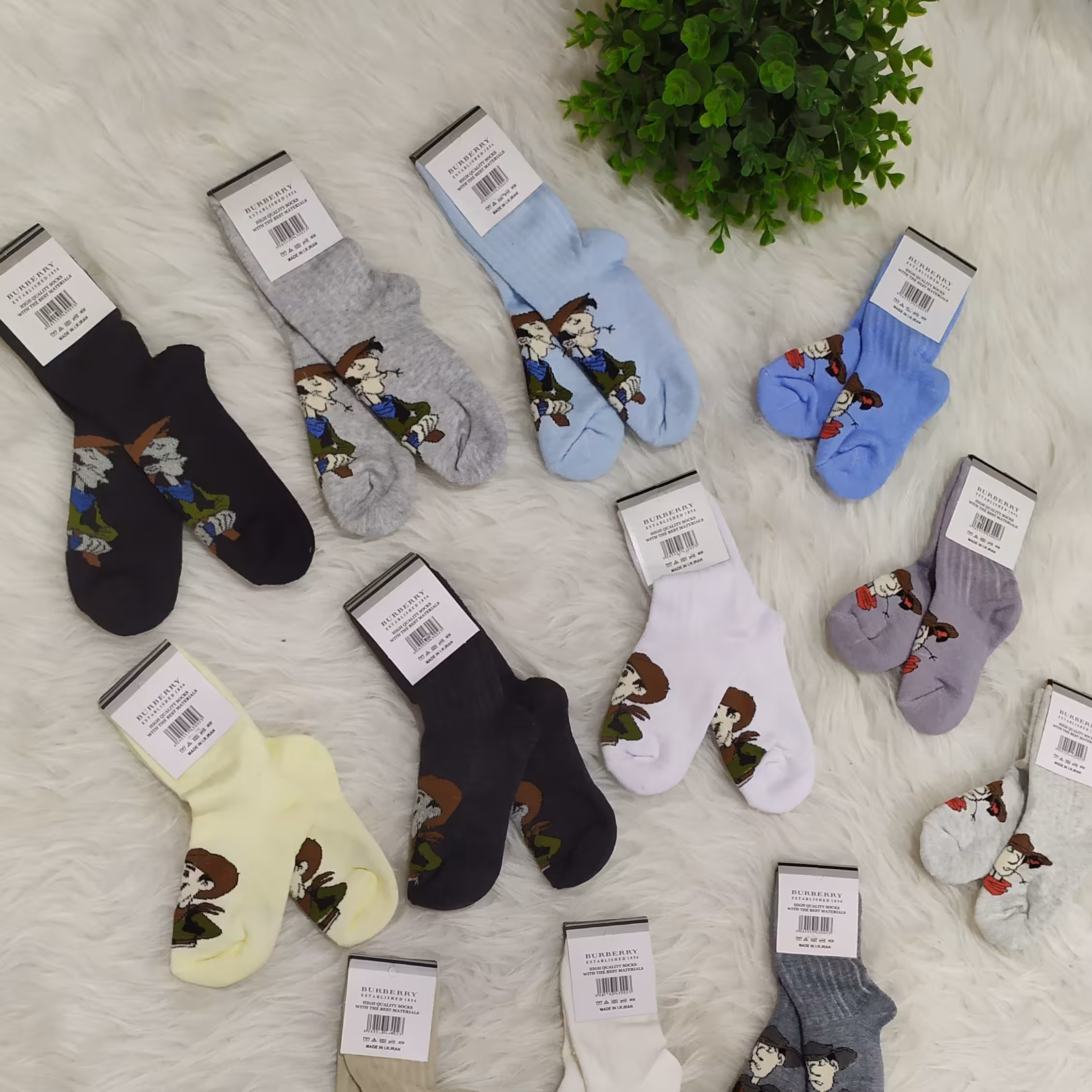 جوراب ساقدارگرم وحوله ای دختر وپسرطرح خوشگل وجذاب پک 3 عددی