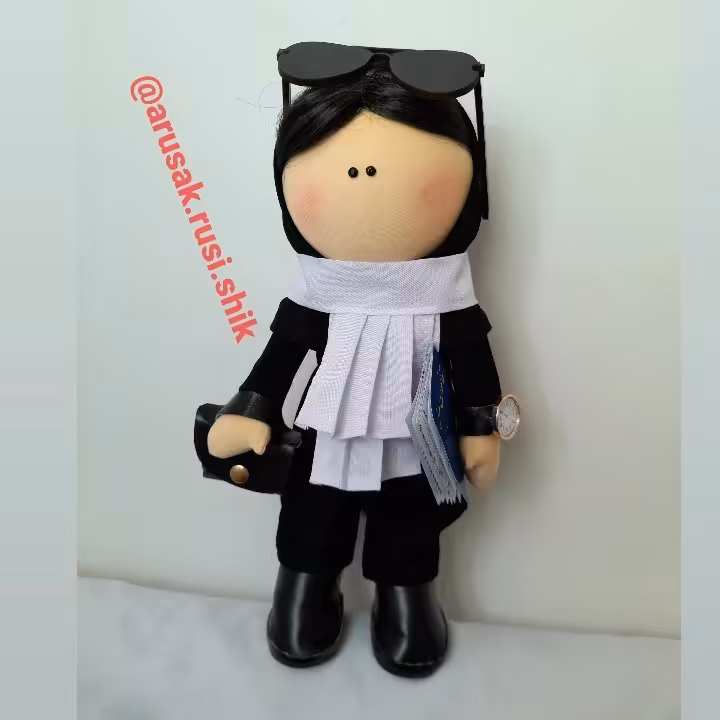 عروسک وکیل خانم با ست مشکی