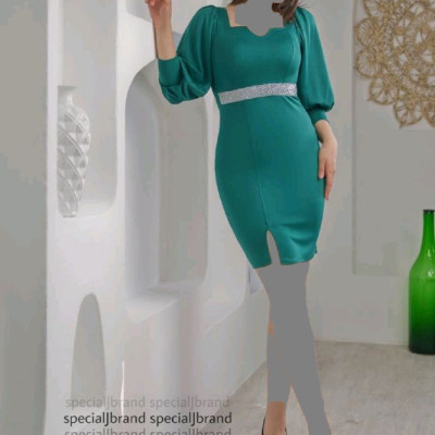 پیراهن مهمانی زنانه کرپ غواصی مدل تونبک مجلسی سوزان