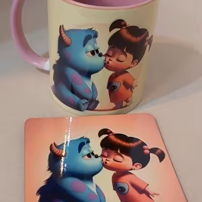 ماگ و زیرلیوانی طرح سالیوان و بو