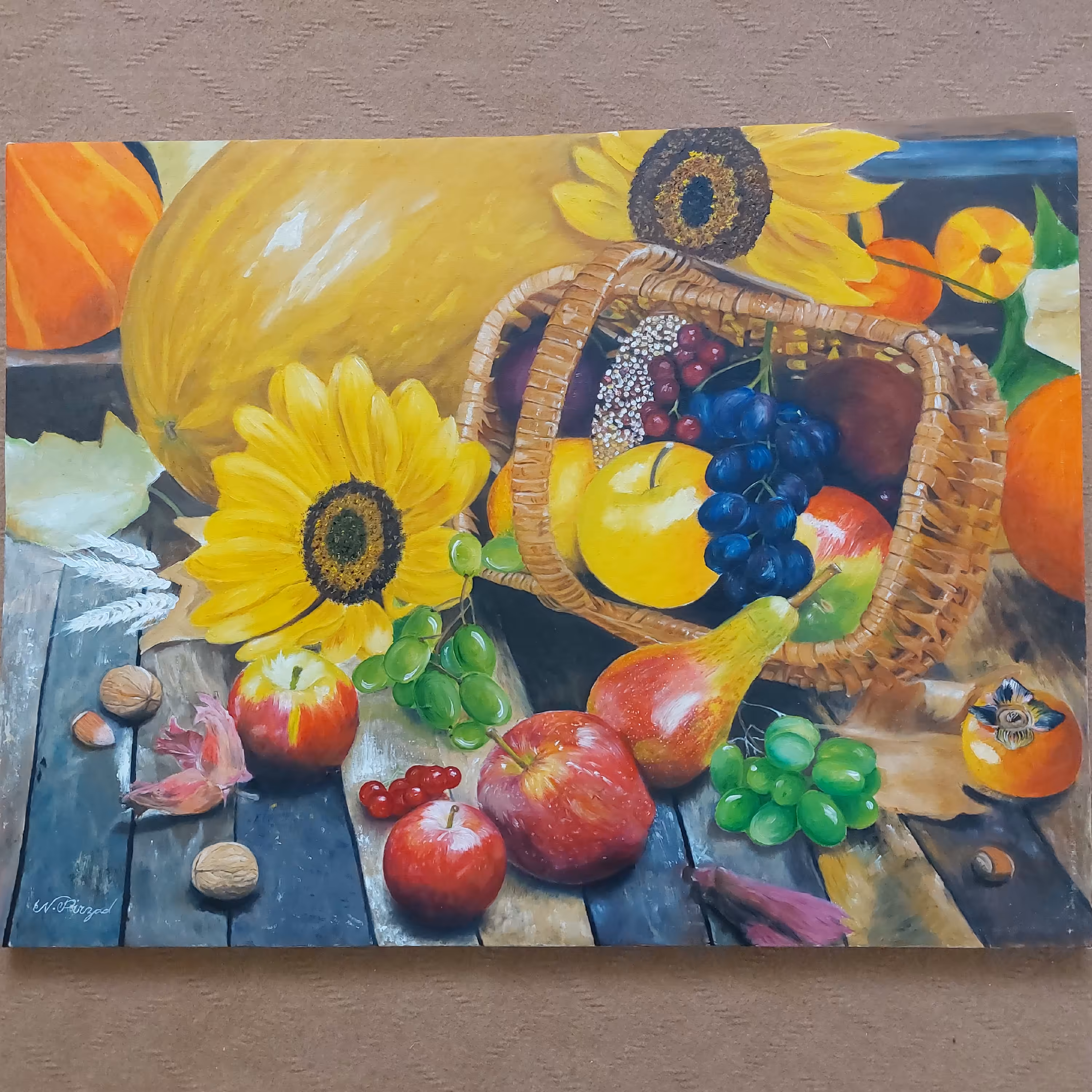 تابلو نقاشی رنگ روغن میوه در سایز 45 در60