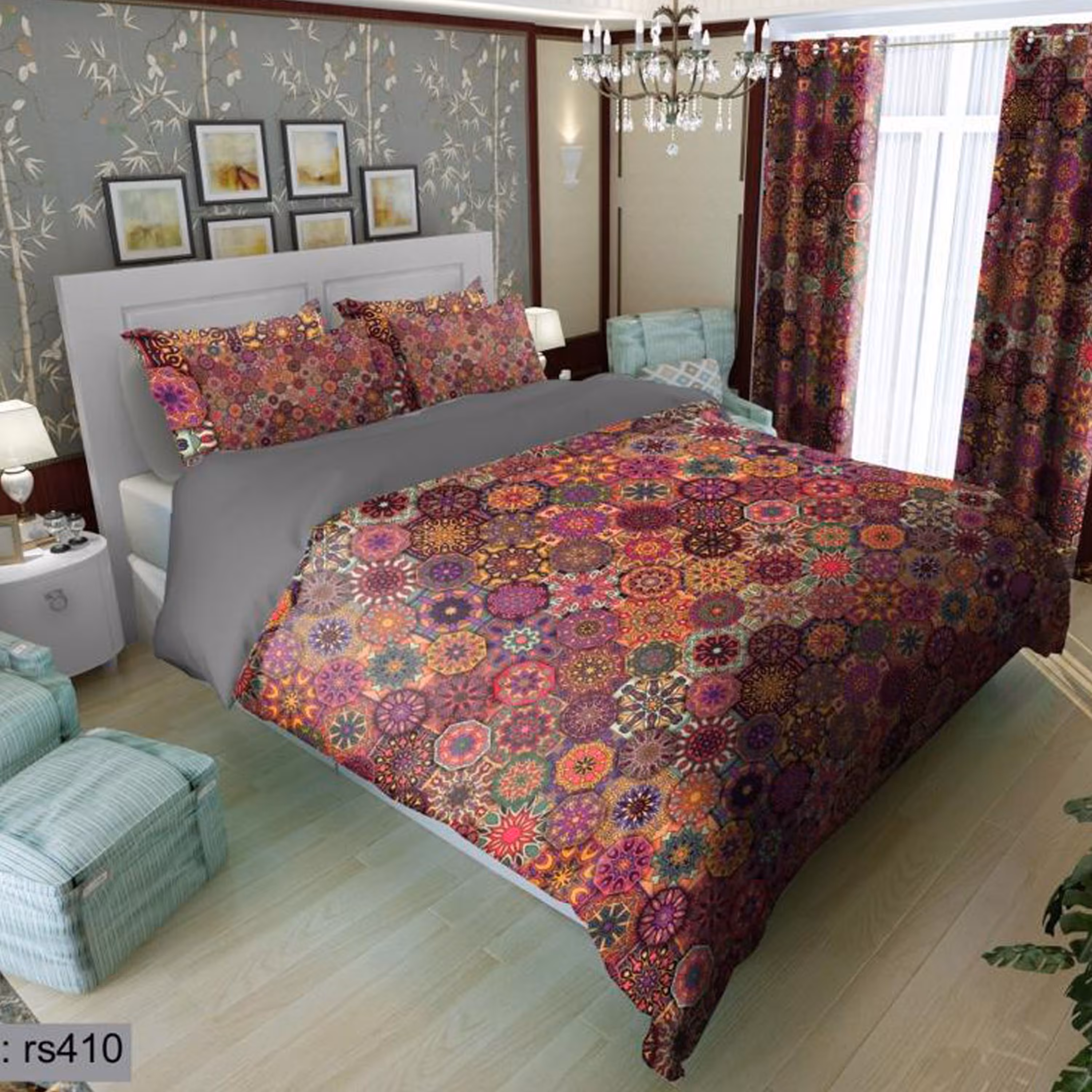 سرویس روتختی 2 نفره تنسل چاپی برندترک لند(Turk Land) rs 410