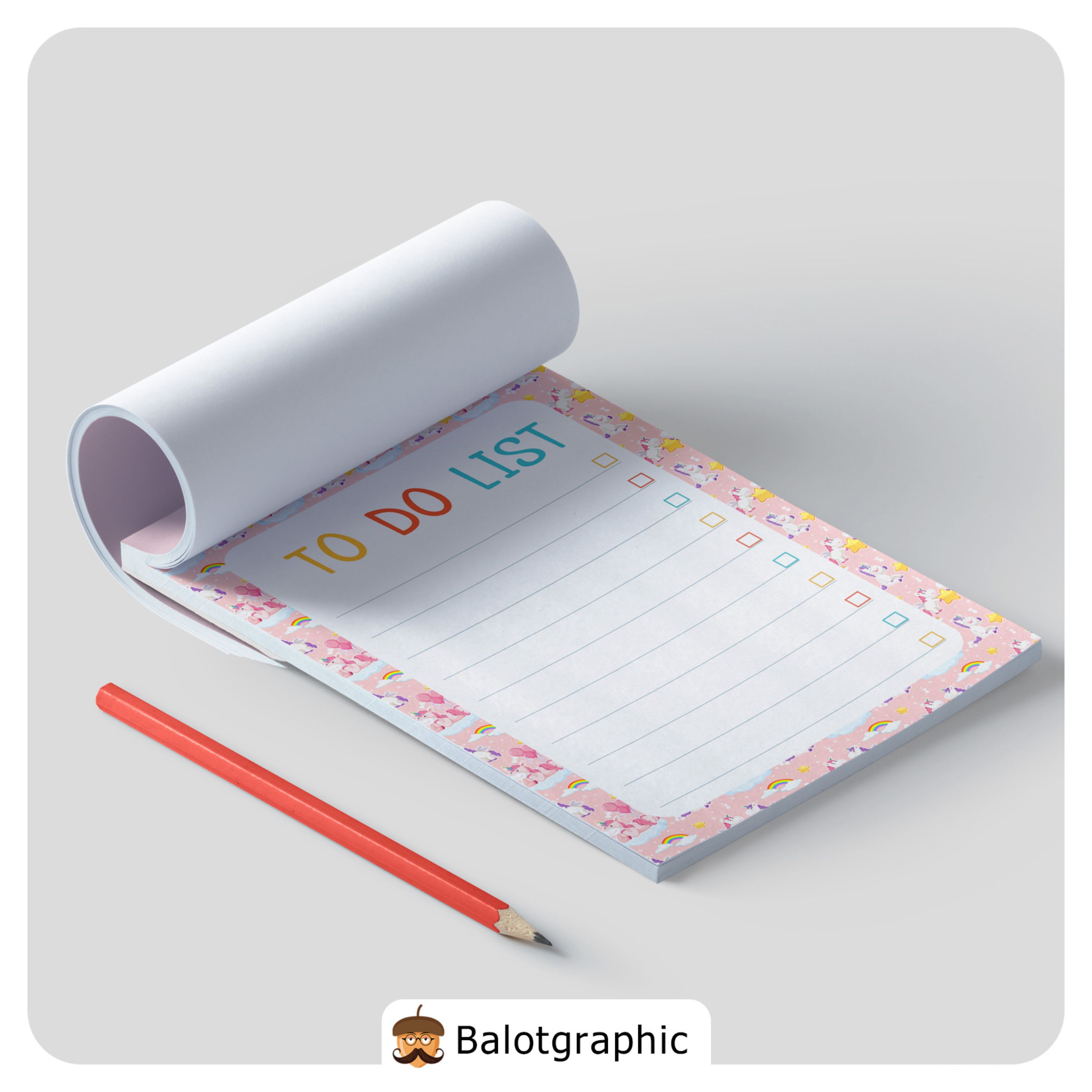 یادداشت یونی کرن to do list کاغذ تحریر فانتزی