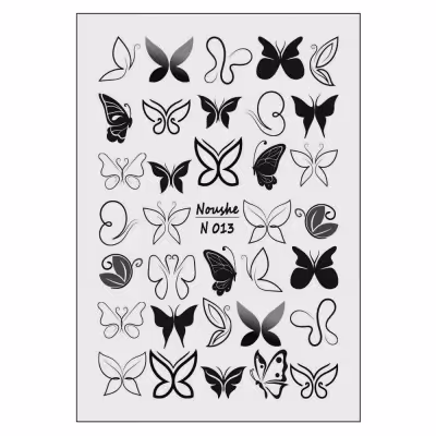 برچسب لنز ناخن نوشه مدل پروانه کد N013