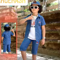 ست اسپورت 4تکه شامل پیراهن آستین کوتاه،تیشرت آستین کوتاه،شلوارک،کلاه جنس لی خوی