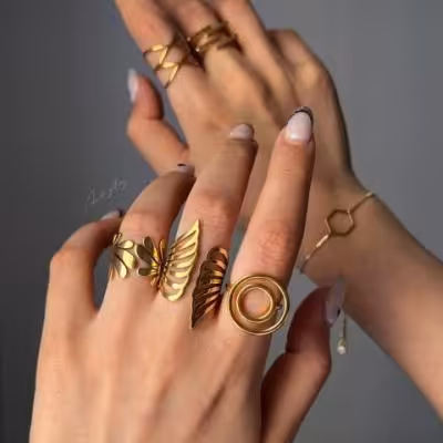 انگشترهای فشن طرح طلا