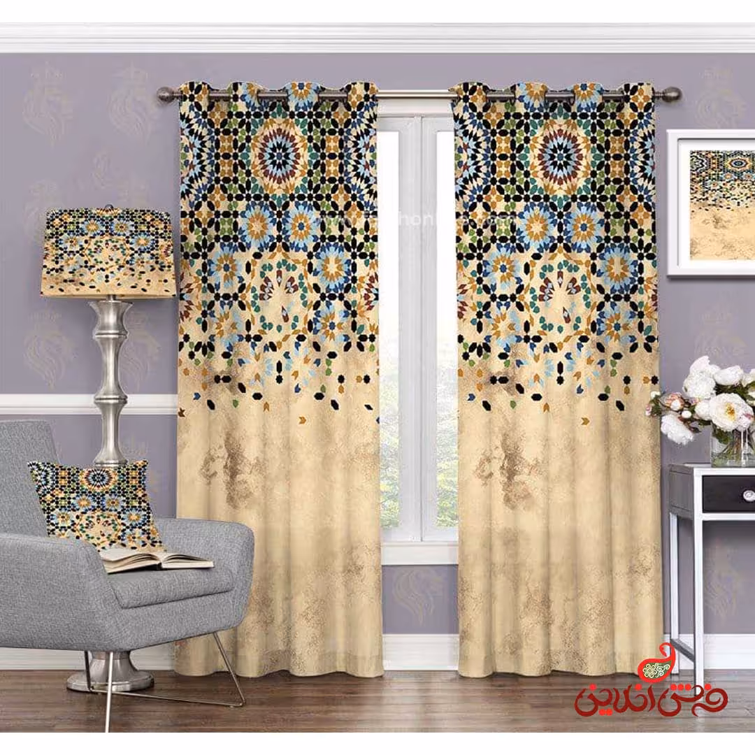 پرده سنتی طرح ماندلا و اسلیمی کد 3306