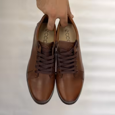 کفش ونس مردانه چرم طبیعی روزمره مدل ونس رنگ قهوه ای