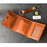 ست کیف پول و جاکلیدی چرم گاوی