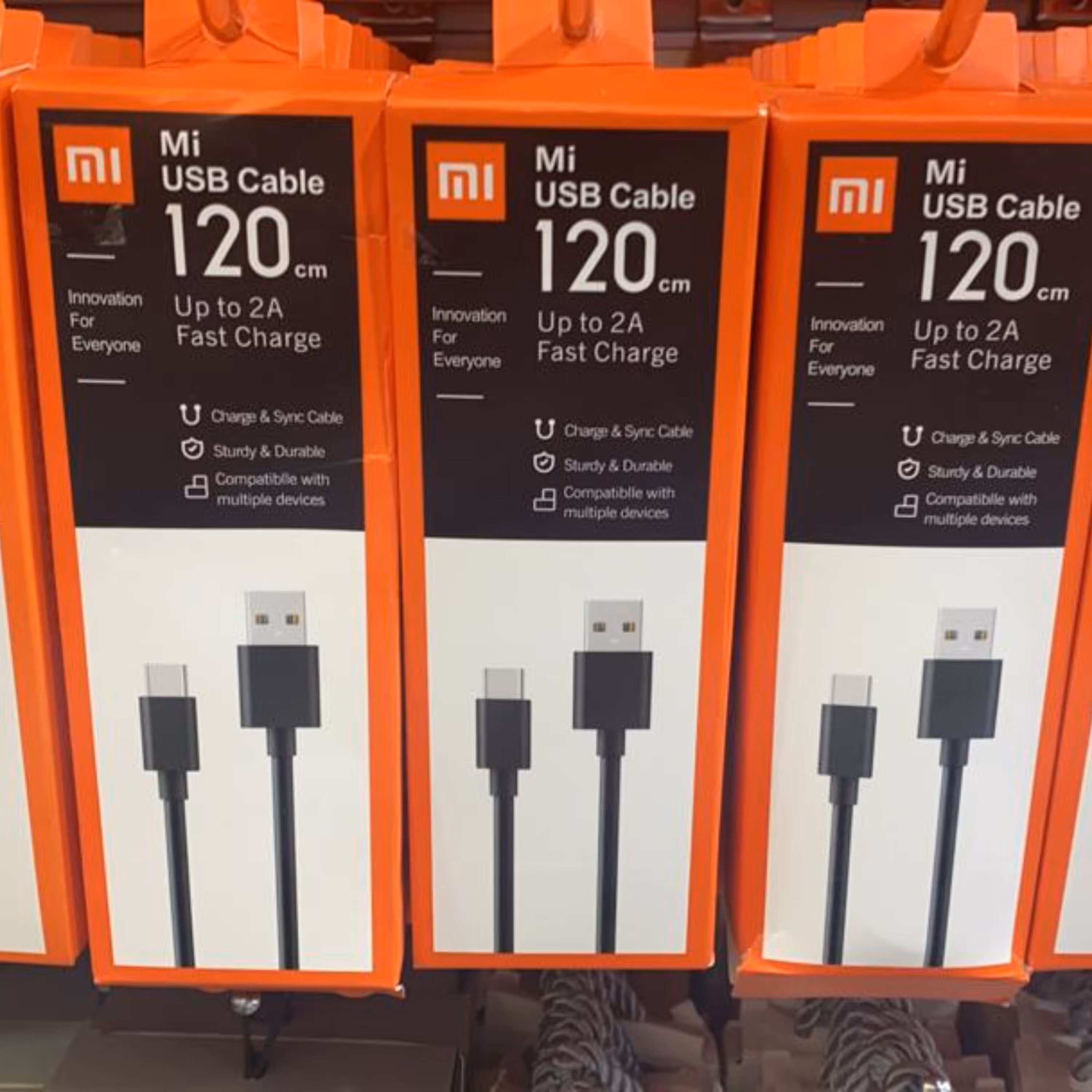 کابل اورجینال شیائومی 120 سانت اندروید و تایپ سی