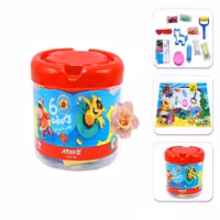 خمیر بازی 6 رنگ سطلی آریا