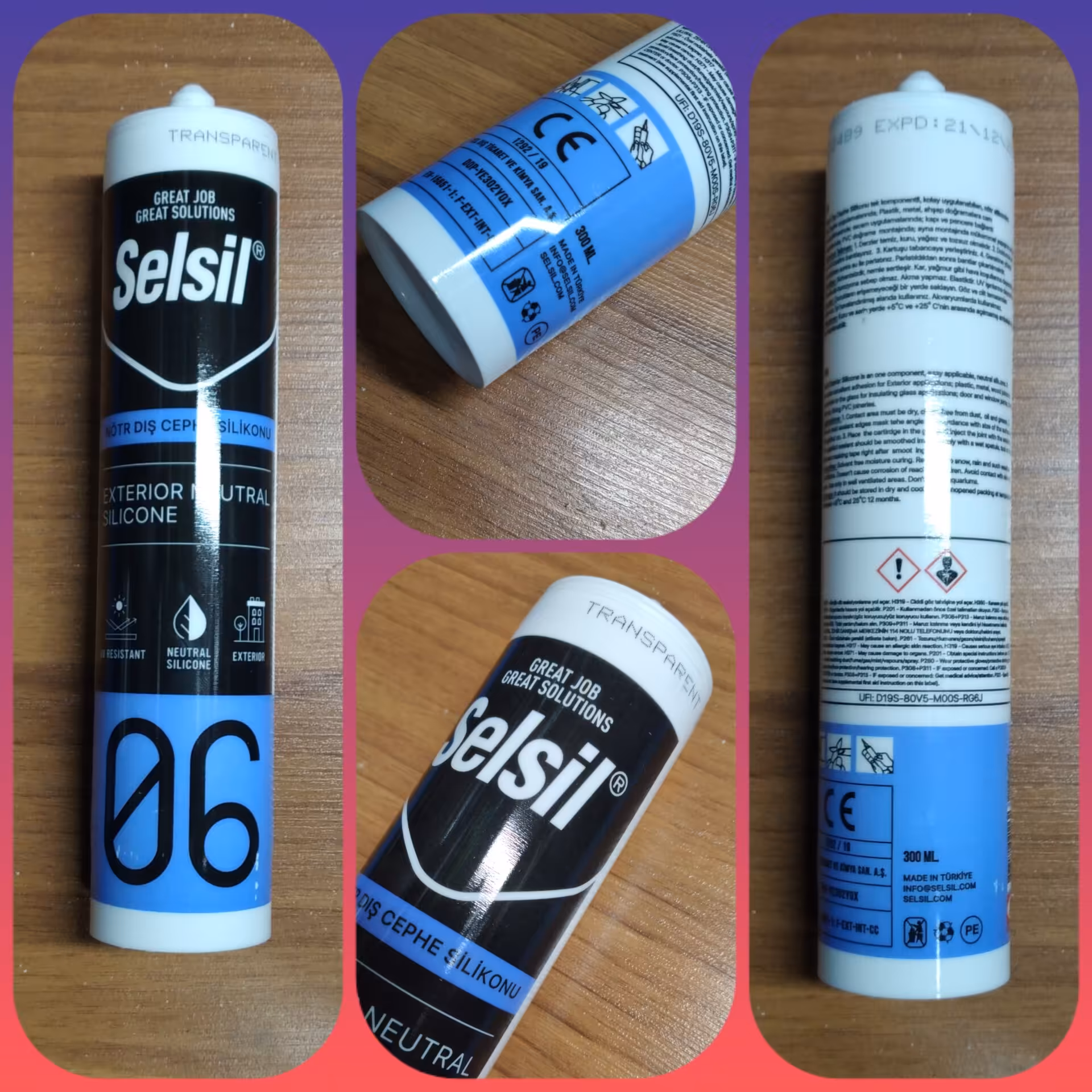 چسب سیلیکون (آکواریوم) مخصوص آینه سلسیل (Selsil) ترکیه - 300 میلی لیتر