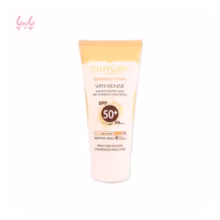 كرم ضد آفتاب +SPF 50 فیزیکال پوست حساس سان سیف